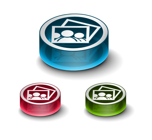 3d光滑的照片网络图标图片下载