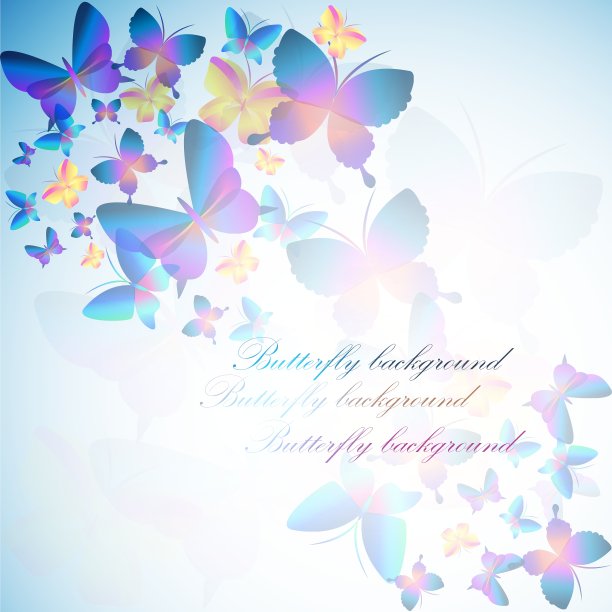 彩色背景与蝴蝶图片下载