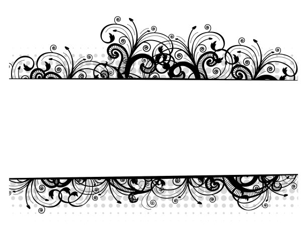 花卉花边的插图图片下载