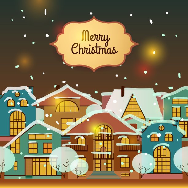 圣诞月亮夜的背景和空间为您图片下载