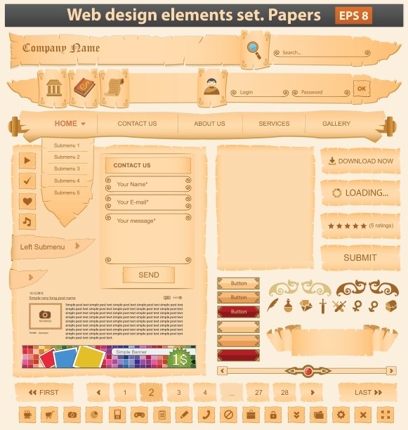 网页设计元素集纸图片下载