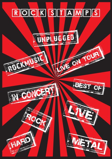 摇滚音乐的邮票图片下载