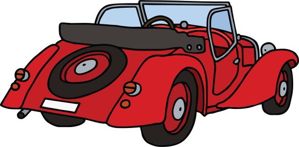 复古红色敞篷车图片下载