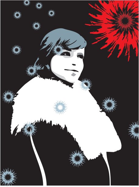 女孩肖像冬夜图片下载