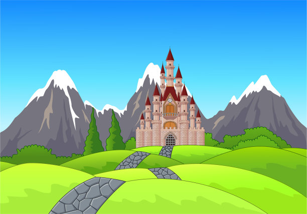 山上美丽的城堡图片下载