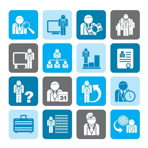 剪影业务和层次图标图片下载