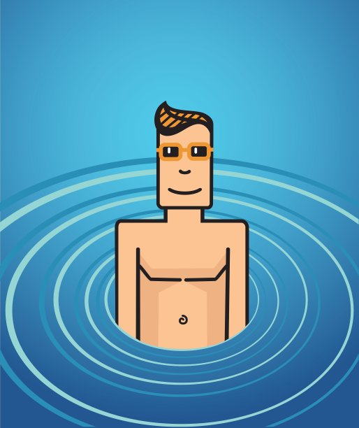 游泳池里的男人图片下载