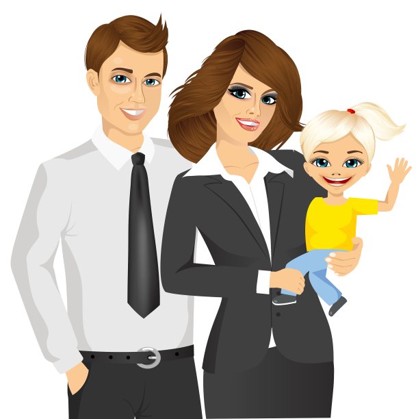 年轻商人与婴儿图片下载