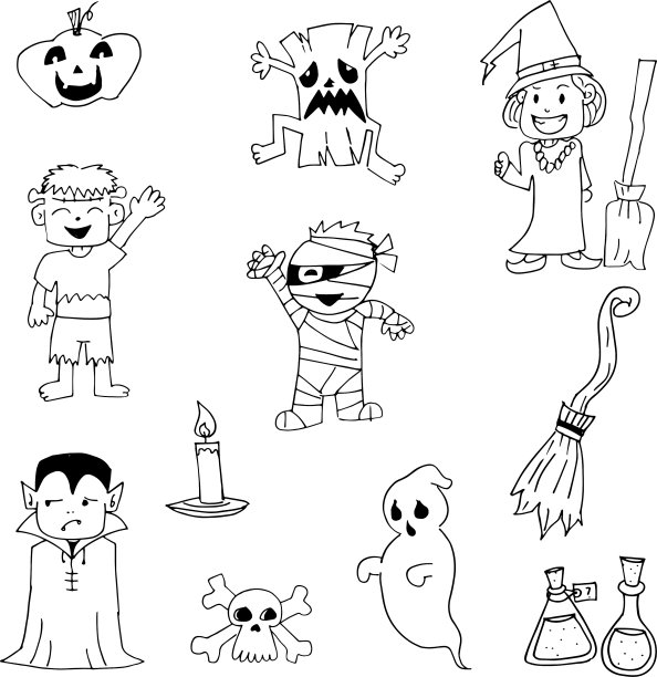 万圣节涂鸦设置僵尸图片下载