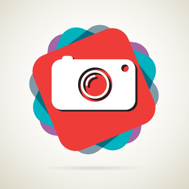 时髦的照片或相机图标与长阴影图片下载