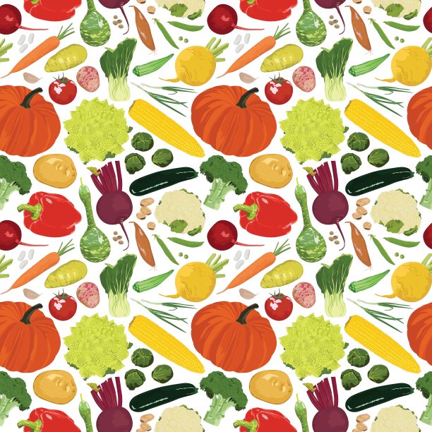 无缝背景配多种蔬菜图片下载