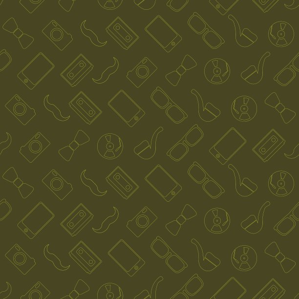 无缝背景与不同的时髦对象图片下载