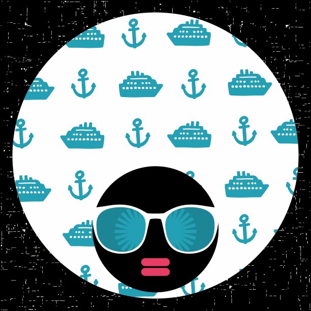 黑发女人，头发上有凉爽的图案图片下载