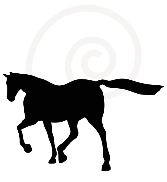 马的轮廓在迈步姿势图片下载