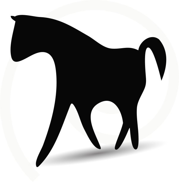 马的轮廓在腾跃走姿势图片下载