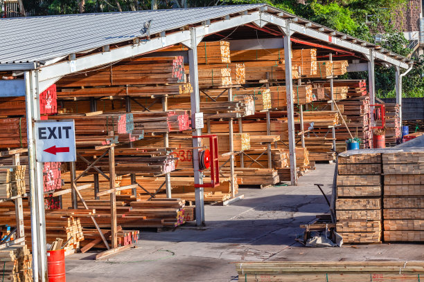 木材木材切割仓库庭院室外图片下载