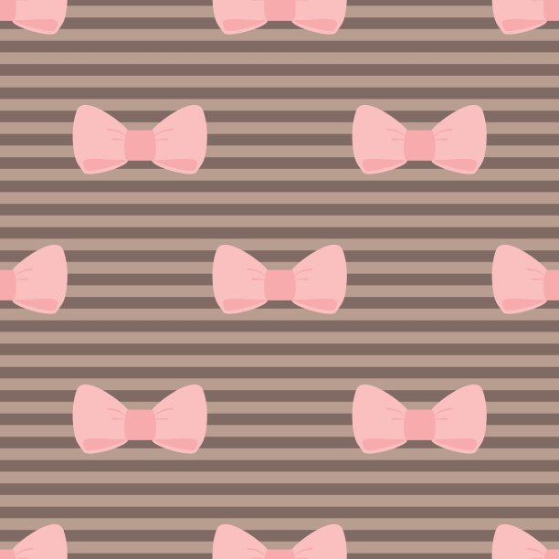 无缝图案粉粉色蝴蝶结棕色背景图片下载