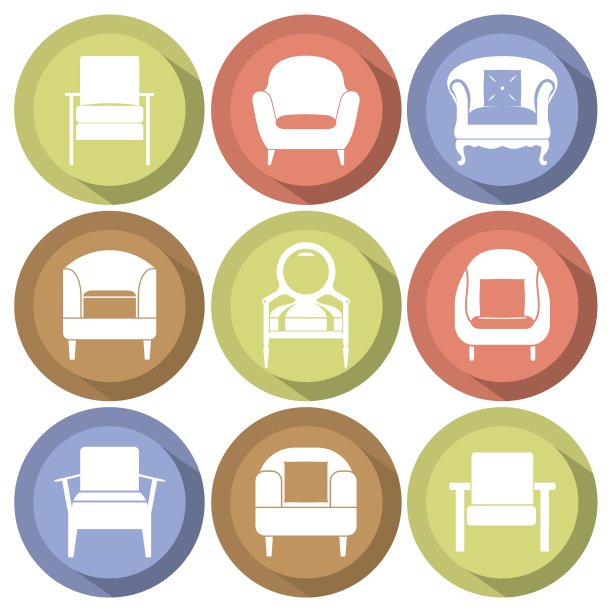 沙发图标设置平面设计图片下载