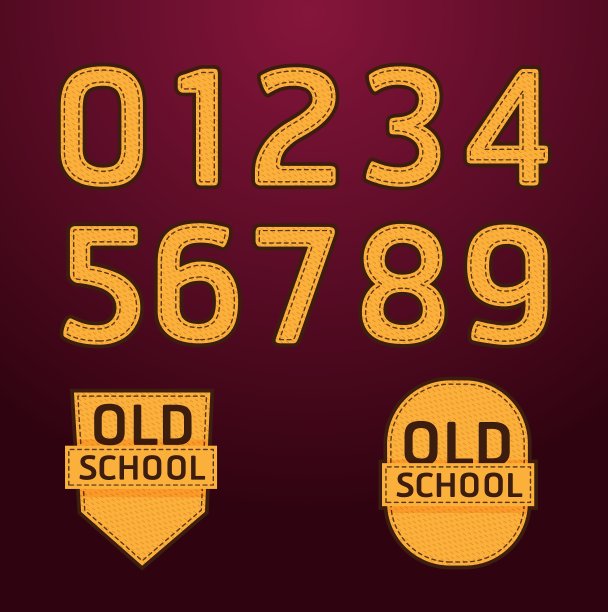 字母纺织复古学院风格图片下载