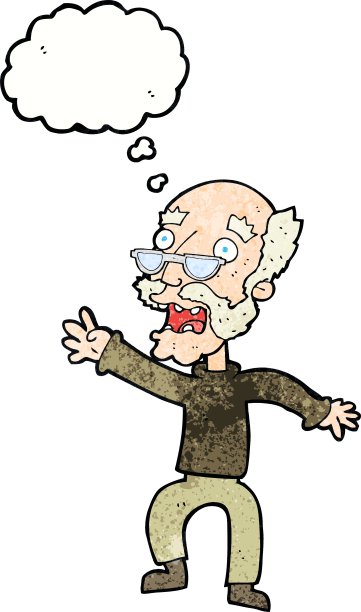 卡通用思想泡泡吓了老汉图片下载