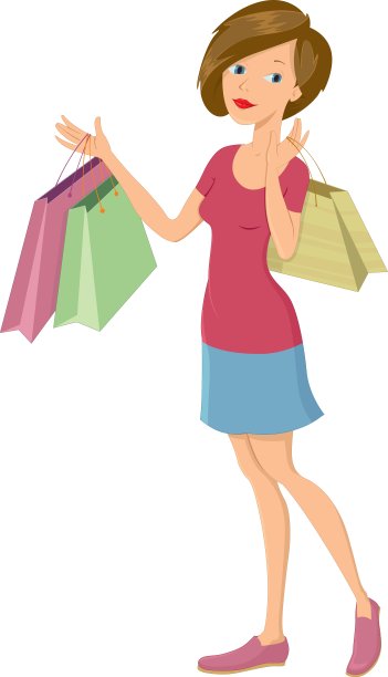 拿着购物袋的女孩图片下载