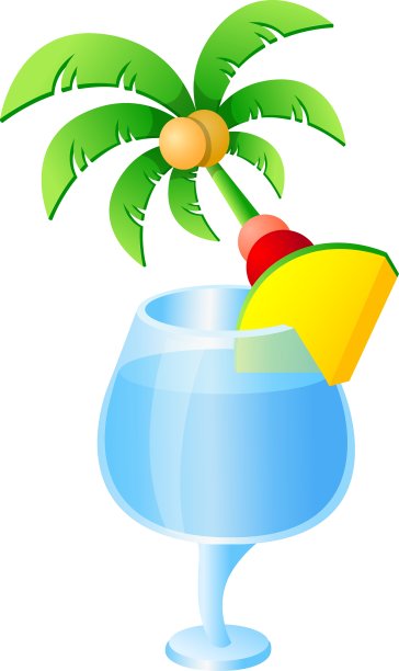 图标棕榈树和饮料图片下载