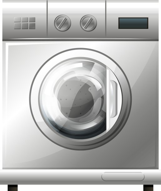 白色背景的洗衣机图片下载