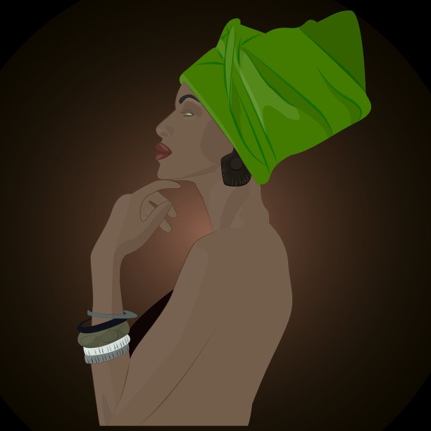 戴着头巾的非洲女孩图片下载