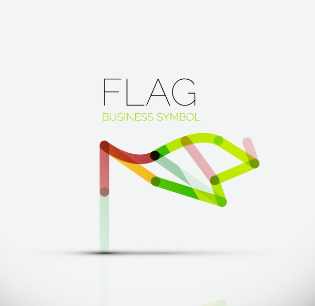 标志旗帜抽象线性几何商业图标图片下载
