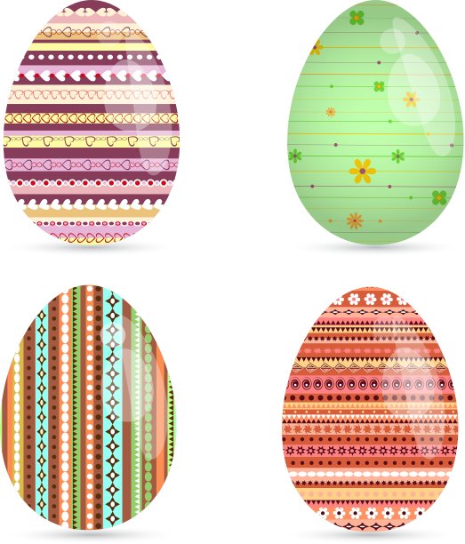 一套彩色的复活节彩蛋图片下载