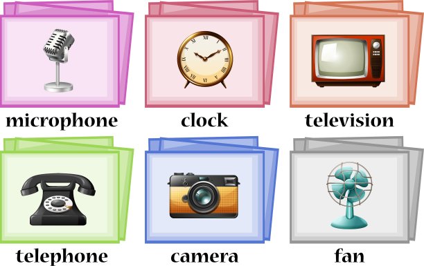 许多古董的单词卡图片下载