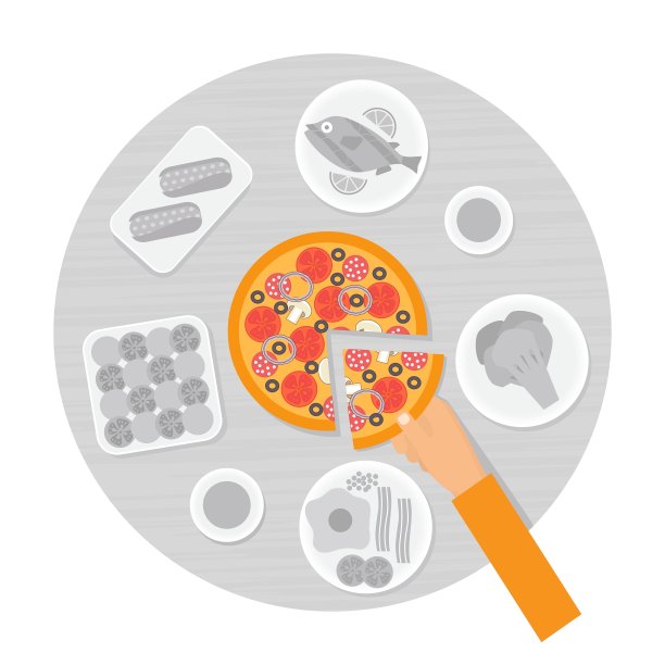 用手从桌上拿起一片披萨图片下载