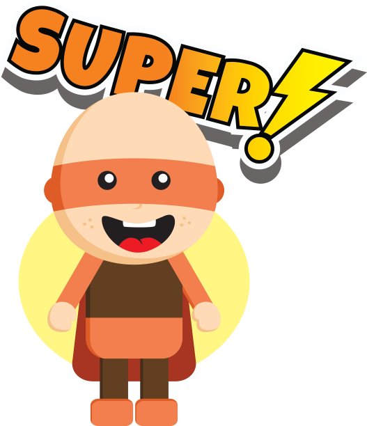 平直风格的超级英雄角色头像在丝带上图片下载