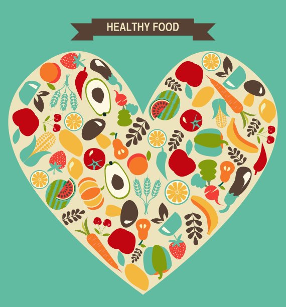 生态食品图标设置蔬菜和水果图片下载