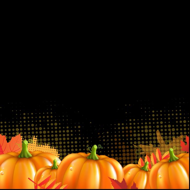 橙色秋叶和南瓜框架图片下载