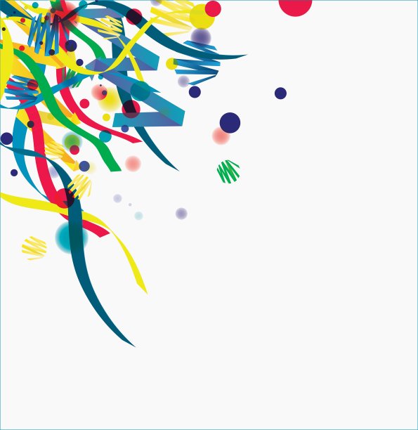 白色背景上孤立的五彩纸屑图片下载