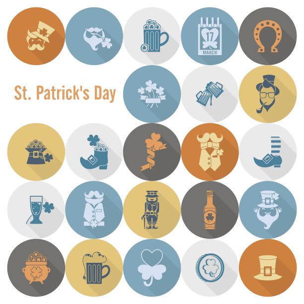 圣帕特里克节图标设置图片下载