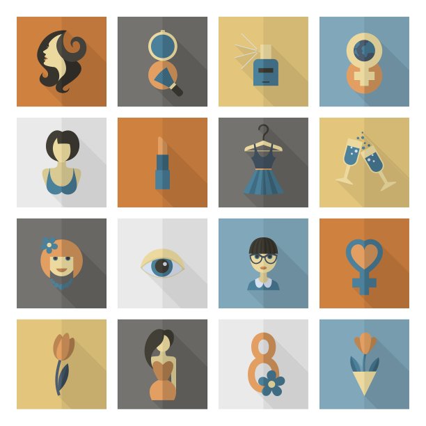 妇女节图标集图片下载