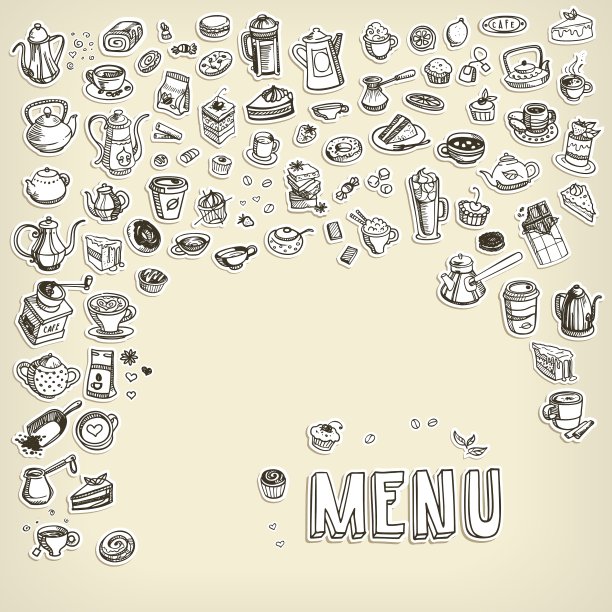 手绘咖啡背景图片下载