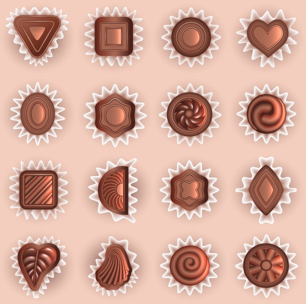 不同形状的巧克力图片下载