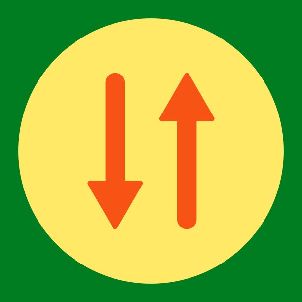 箭头交换垂直平橙色和黄色图片下载