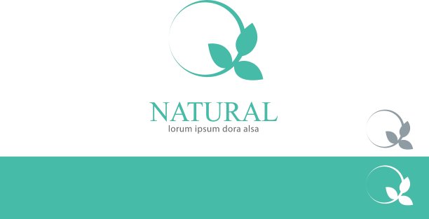 健康薄荷薄荷树叶标志概念设计图片下载