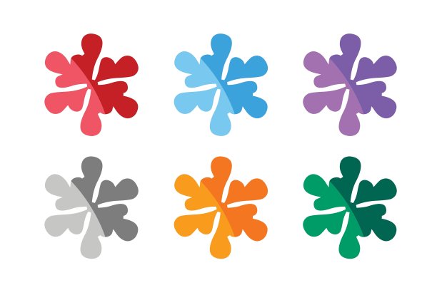 雪花形状标志图标合集图片下载