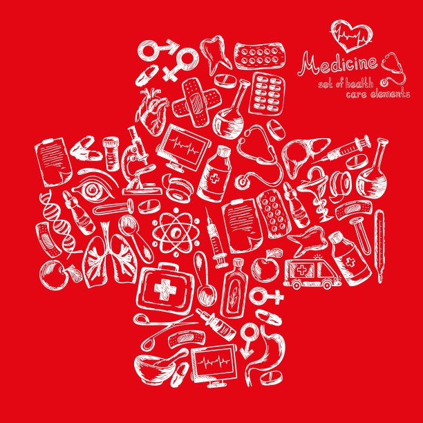 一组医疗图标，形状为十字和图片下载