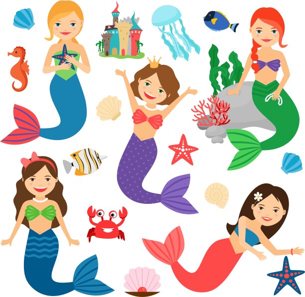 可爱的美人鱼字符图片下载