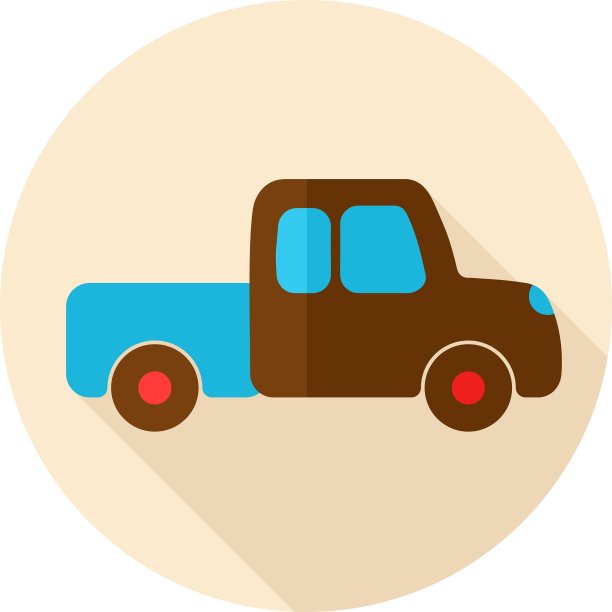 皮卡平图标与长影子图片下载