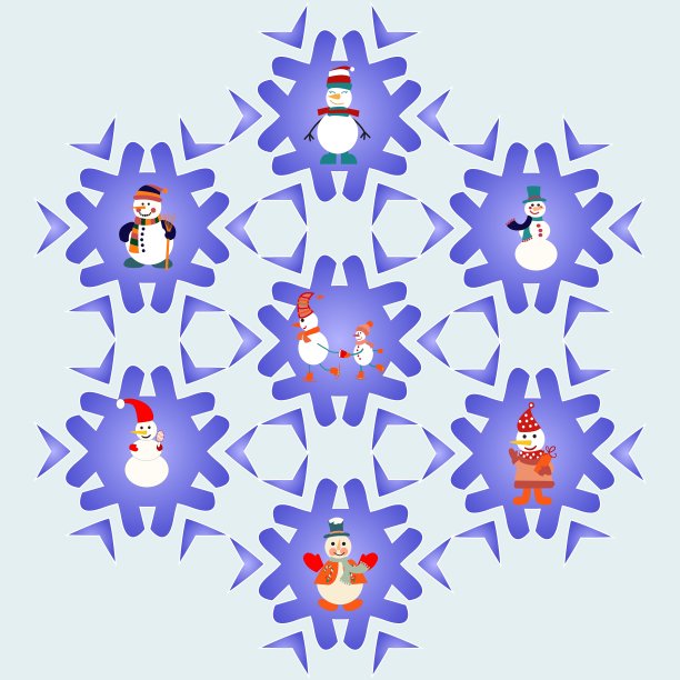 雪人卡通图标集图片下载