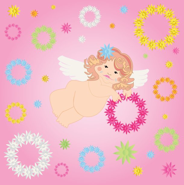 天使和花环图片下载