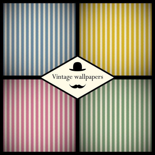 一套复古条纹图案图片下载