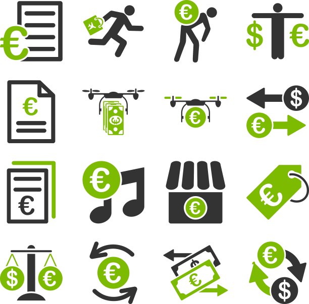 欧洲银行业务和服务工具图标图片下载